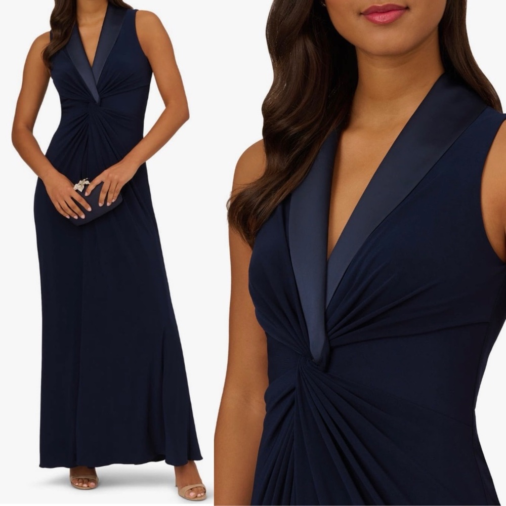 Adrianna Papell
Tuxedo Matte
Jersey Gown midnight blue size 14